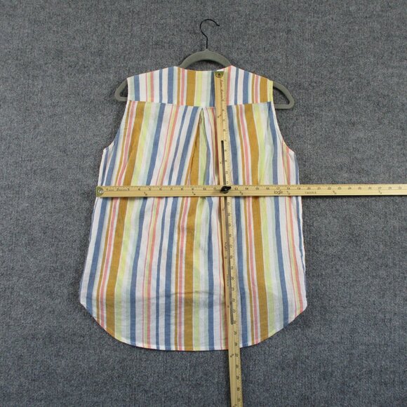 Kut From The Kloth Womens S Yellow Pink Striped Tunic Summer Surplice Blouse - Picture 8 of 11